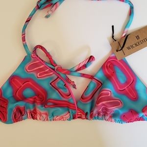 NWT unpadded drawstring bikini top size xtra small